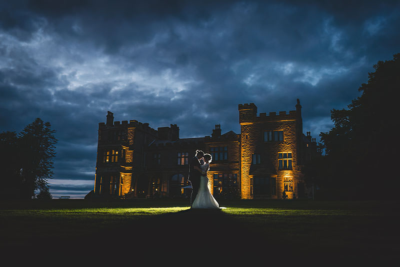 Armathwaite Hall wedding during the night time