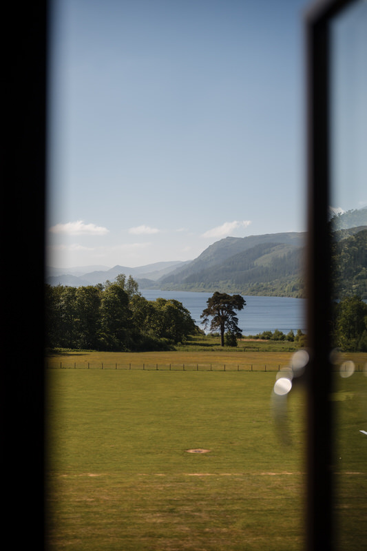Lake view across the grounds at Armathwaite Hall overlooking Bassenthwaite Lake