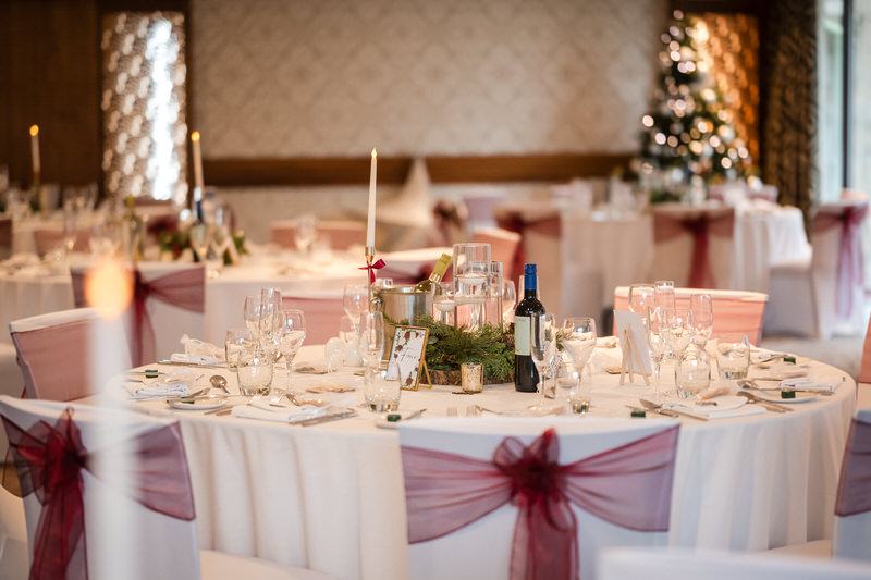 Reception table details at Armathwaite Hall wedding