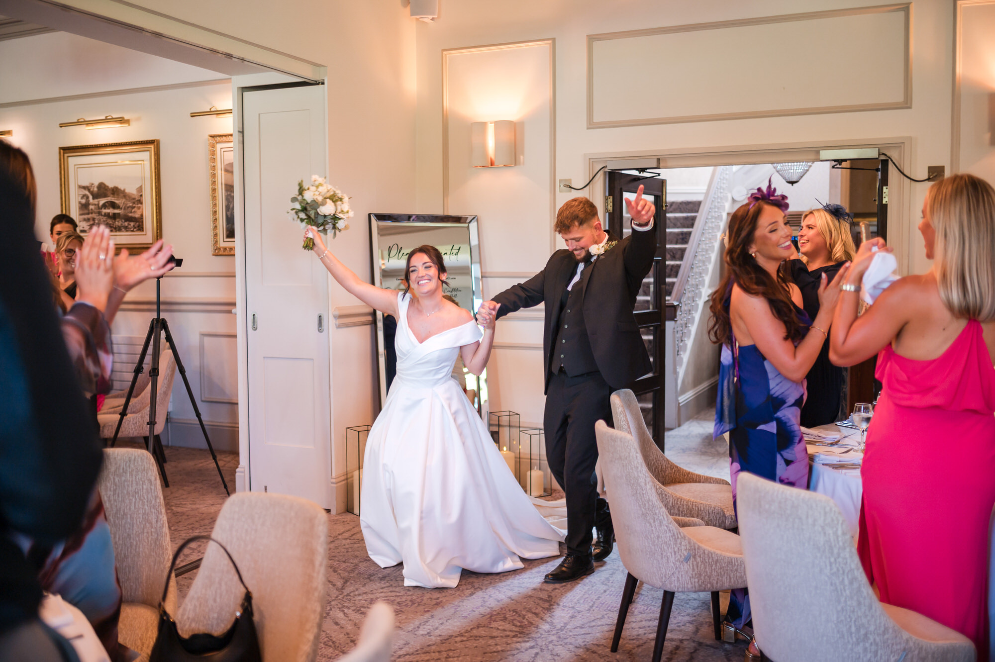 Dan and Amy making their celebratory entrance into the wedding breakfast