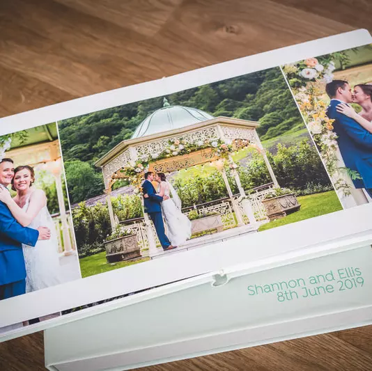 Wedding album cover personalisation detail