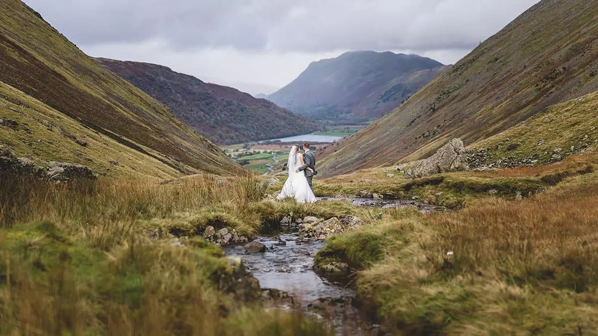 taking in the view during their crag wood country house wedding taking in the view during their crag wood country house wedding