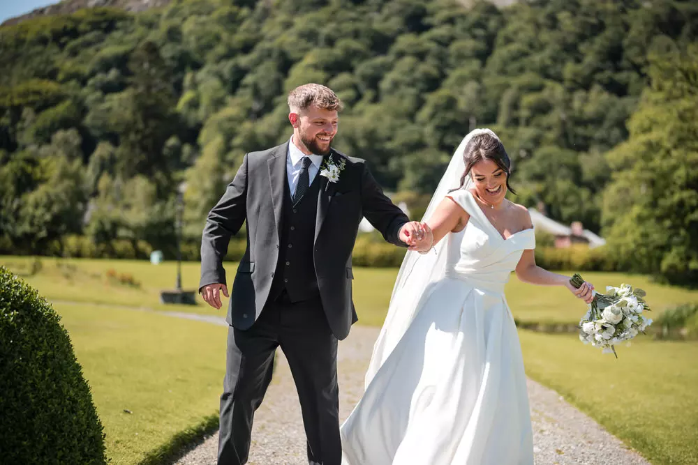 Relaxed couple portrait outdoors
