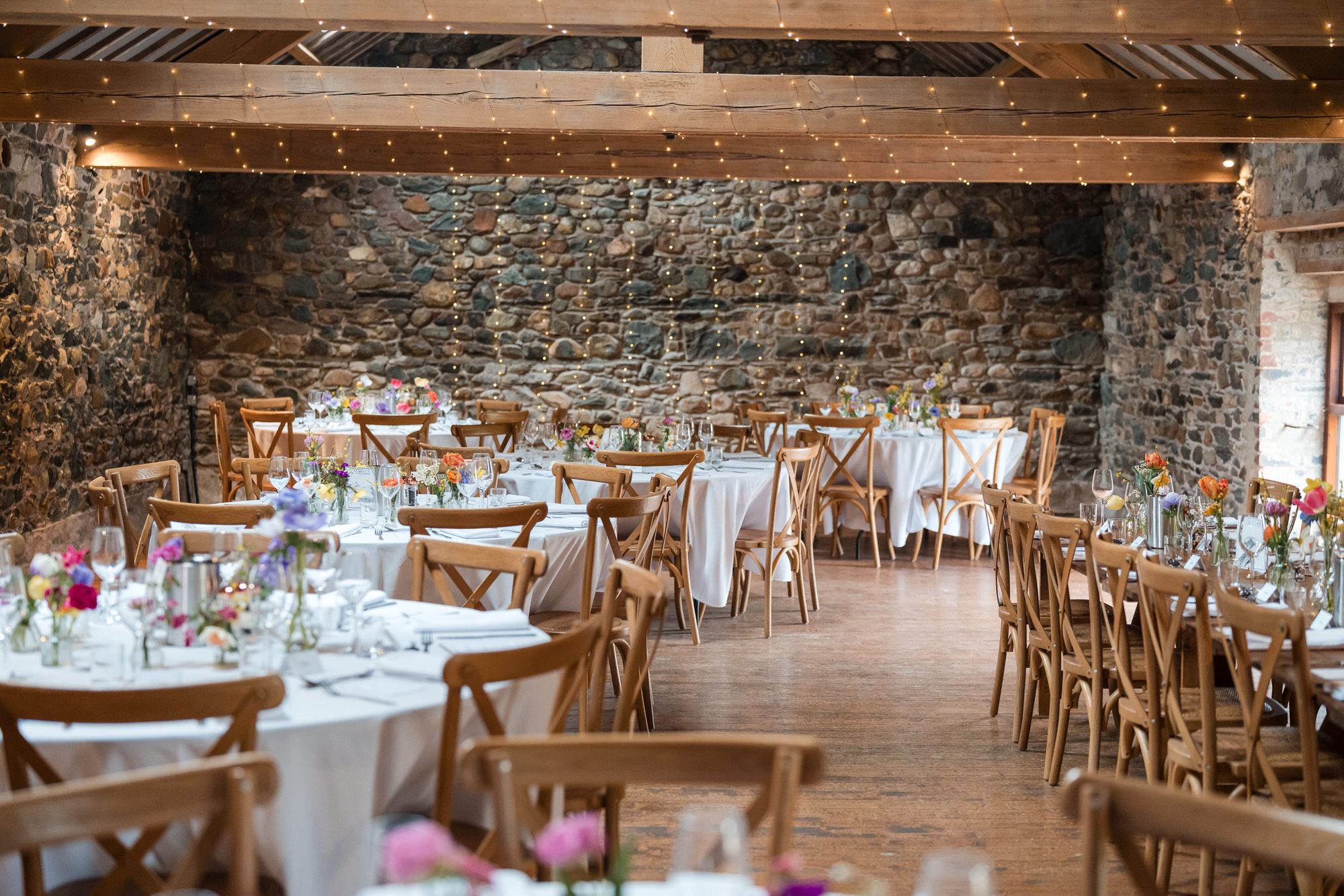 Low Hall The Lakes wedding reception in the barn