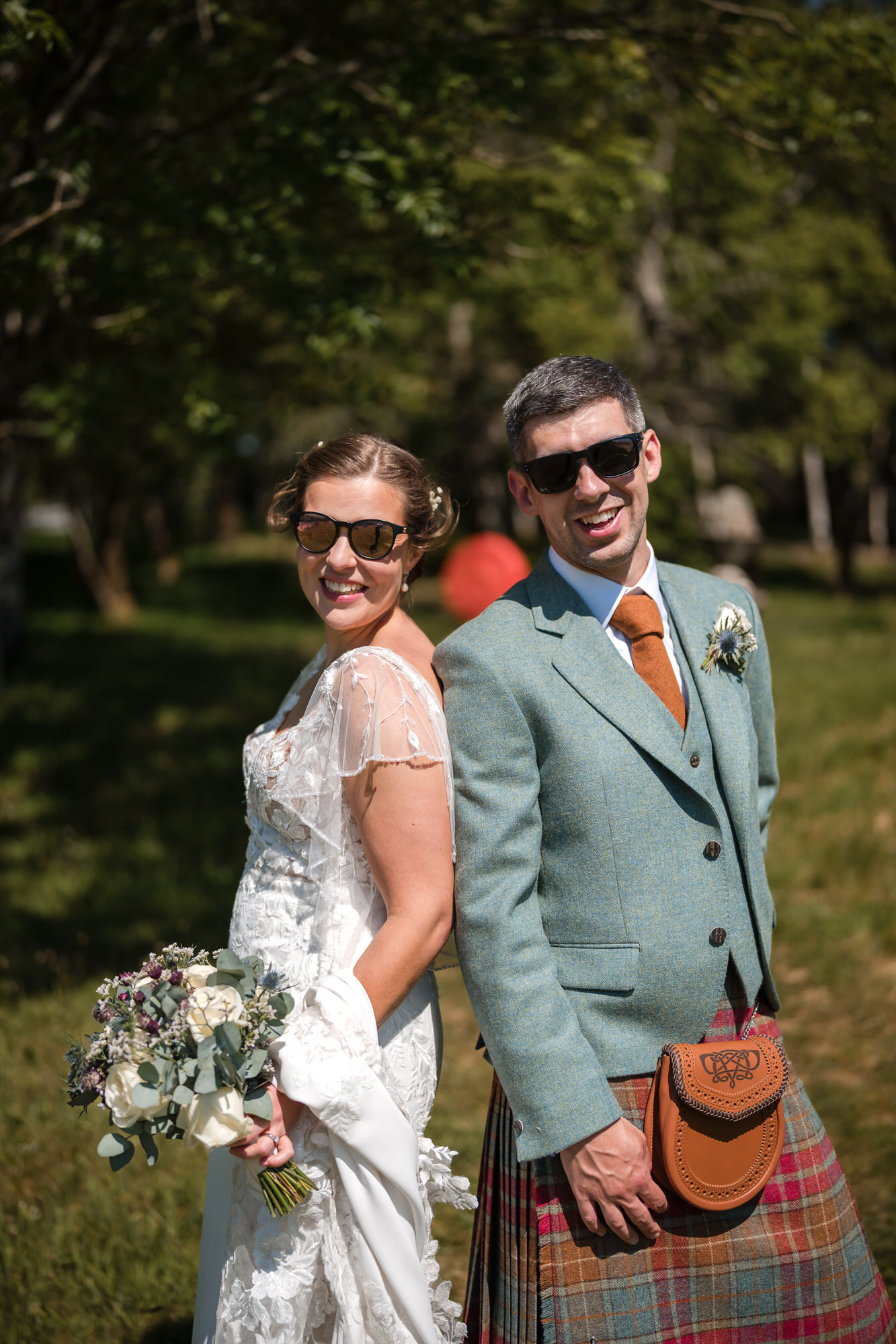 Relaxed wedding couple portraits at New House Farm in the Lake District