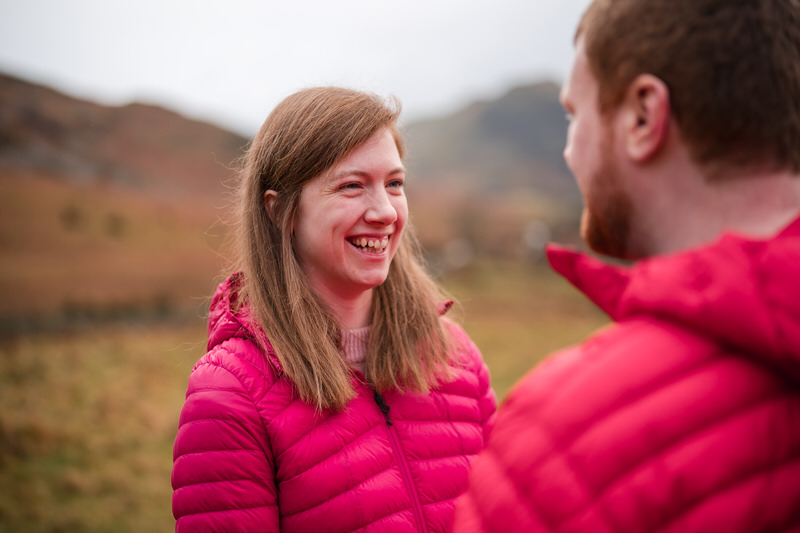 Natural engagement portrait in the Lake District