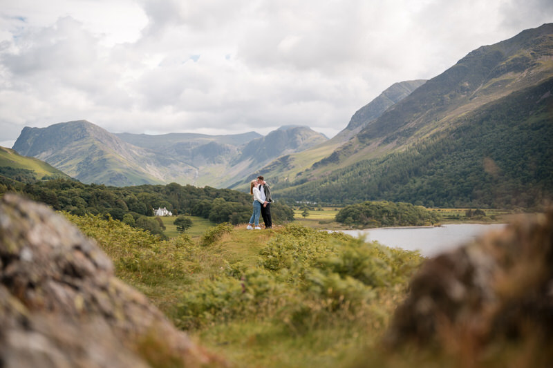 Relaxed couple portrait during a pre-wedding shoot
