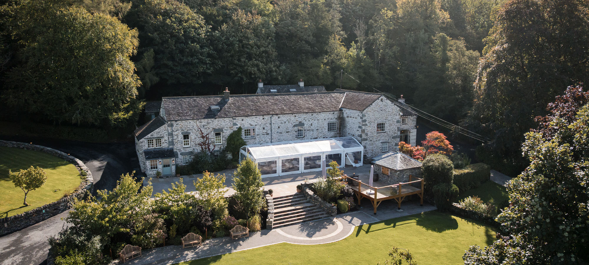 Town Head Estate overlooking its gardens and Windermere in the Lake District