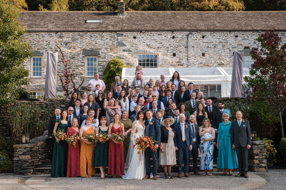 Outdoor wedding ceremony at Town Head Estate in the Lake District